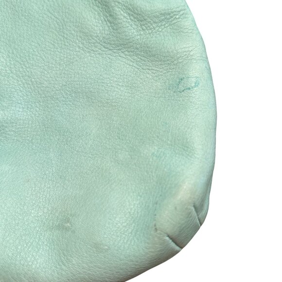 Fossil Purse Light Teal Green Aqua Shoulder Bag Leather Cowhide Fold-Over - Picture 3 of 11